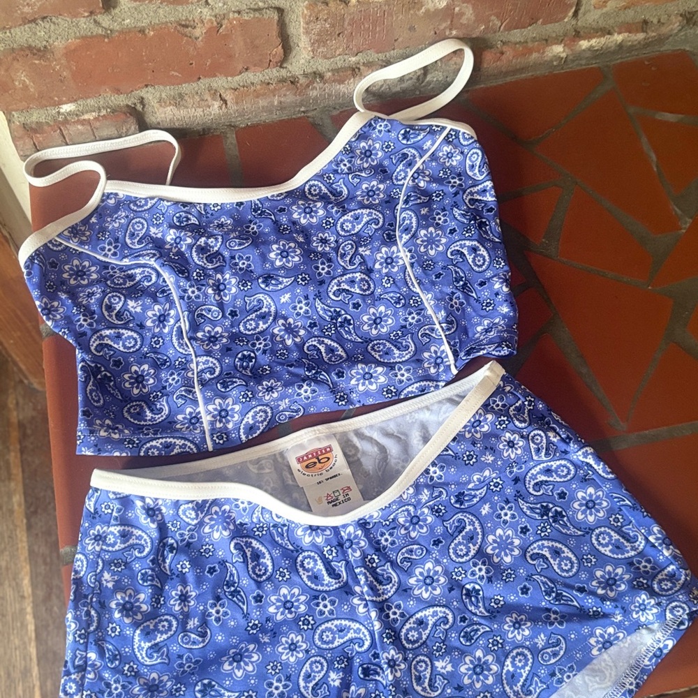 Fruit of the Loom Blue Paisley Bikini Set